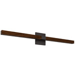 Tie Stix Wood Indirect Remote Power Vanity Light - Antique Bronze / Wood Walnut