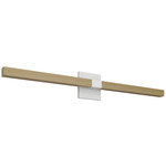 Tie Stix Wood Indirect Remote Power Vanity Light - White / Wood White Oak