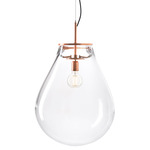 Tim Pendant - Brushed Copper / Clear