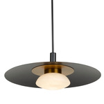 Camila Pendant - Black / Brushed Brass / Alabaster