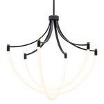 Cascata Chandelier - Black / Brass / White