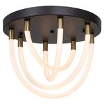 Cascata Ceiling Light - Black / Brass / White