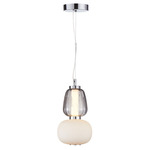 Cyra Double Pendant - Chrome / Smoke / White