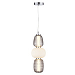 Cyra Triple Pendant - Chrome / Smoke / White
