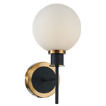 Gem Wall Sconce - Brushed Brass / Black / White