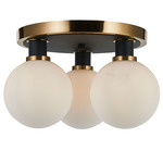 Gem Ceiling Light - Brushed Brass / Black / White