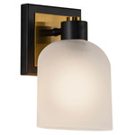 Lyndon Wall Sconce - Brass / Black / Frosted