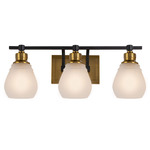 Nelson Bathroom Vanity Light - Brass / Black / Frosted