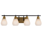Nelson Bathroom Vanity Light - Brass / Black / Frosted