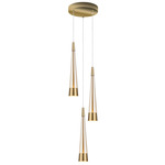 Sunnyvale Round Multi Light Pendant - Brushed Brass / Clear
