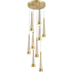Sunnyvale Round Multi Light Pendant - Brushed Brass / Clear