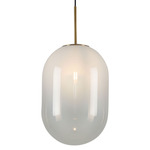 Vita Oval Pendant - Brass / White Gradient