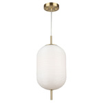 Vita Pendant - Brass / White