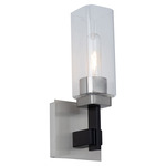 Arlington Wall Sconce - Satin Nickel / Black / Clear