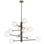 Aurelia Chandelier - Matte Black / Brass / White