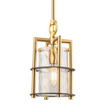 Burford Pendant - Brushed Brass / Black / Clear