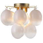 Globo Ceiling Light - Brushed Brass / White
