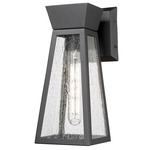 Lucian Outdoor Wall Light - Black / Clear Seeded