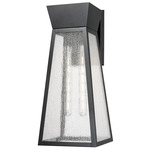 Lucian Outdoor Wall Light - Black / Clear Seeded