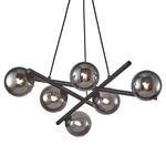 Modena Chandelier - Black / Smoke Glass