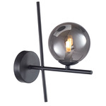 Modena Wall Sconce - Black / Smoke Glass