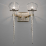 Comet Wall Sconce - Satin Nickel Body / Satin Brass Frame / Clear
