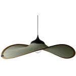 Bloom Pendant - Black / Olive Green Fabric