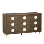 Colette Cabinet - Polished Brass / Tawny Brown / Mirror