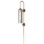Severn Plug-In Wall Light - Antique Brass / Smoke