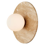 Apricity Wall Light - Antique Brass / Travertine / Frosted