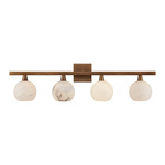 Bombelles Bathroom Vanity Light - Antique Brass / Natural