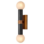 Beatrix Wall Light - Antique Brass / Black / White