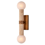 Beatrix Wall Light - Antique Brass / Travertine / White