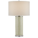 Verdure Cylinder Table Lamp - Green / Light Beige