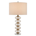 Zebulon Table Lamp - Antique Brass / White / Beige