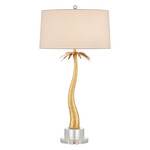 Mazari Table Lamp - Contemporary Gold Leaf / Off White