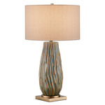 Water Borne Table Lamp - Antique Brass / Forest Reactive / Natural