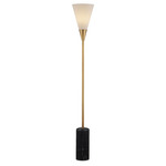 Martini Floor Lamp - Brushed Brass / Black / Off White