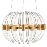 Coquette Round Chandelier - Antique Brass / Clear