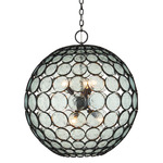 Etude Orb Chandelier - Satin Black / Clear