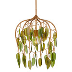 Midsummer Pendant - Contemporary Gold & Silver Leaf / Green