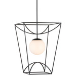 Rochefort Outdoor Pendant - Black / White