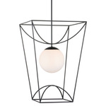 Rochefort Outdoor Pendant - Black / White