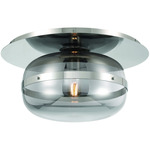 Nottingham Semi Flush Ceiling Light - Polished Nickel / Smoke