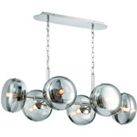 Nottingham Linear Chandelier - Polished Nickel / Smoke