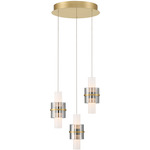 Rola Round Multi-Light Pendant - Gold / Smoke