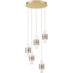 Rola Round Multi-Light Pendant - Gold / Smoke
