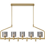 Decato Linear Chandelier - Gold / Smoke