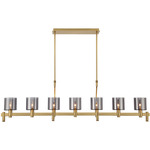 Decato Linear Chandelier - Gold / Smoke