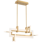 Inizio Linear Chandelier - Gold / White